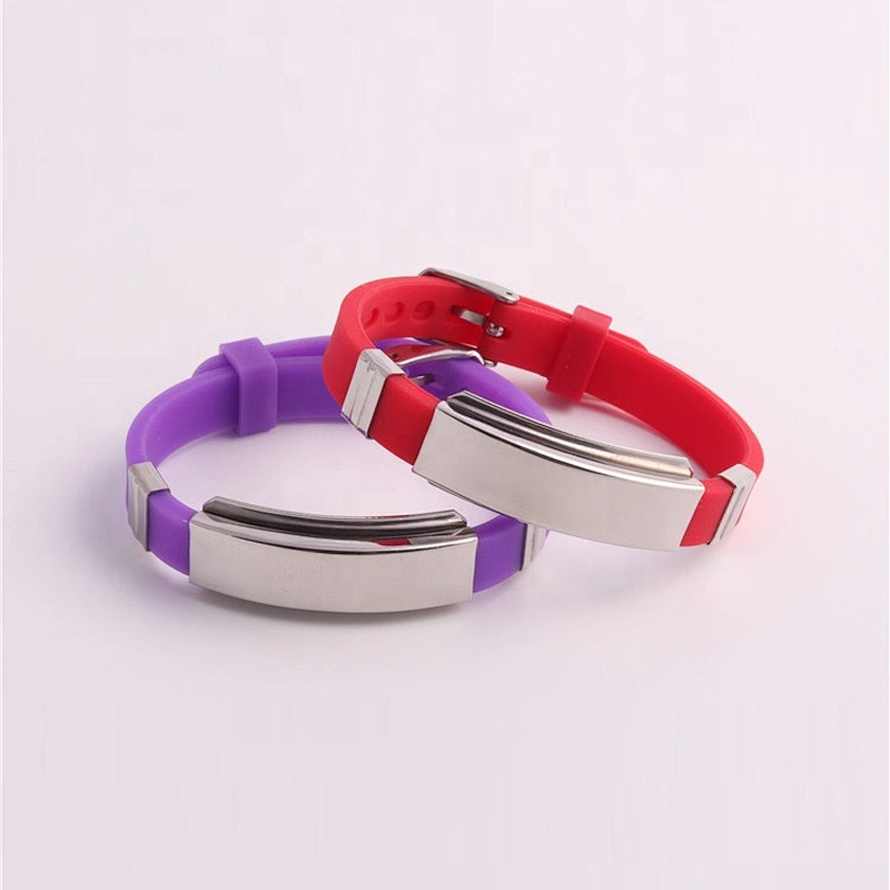 Mens's Rubber Bangle Bracelet Jewelry Titanium Steel Rubber Black 22CM Length Adjustable