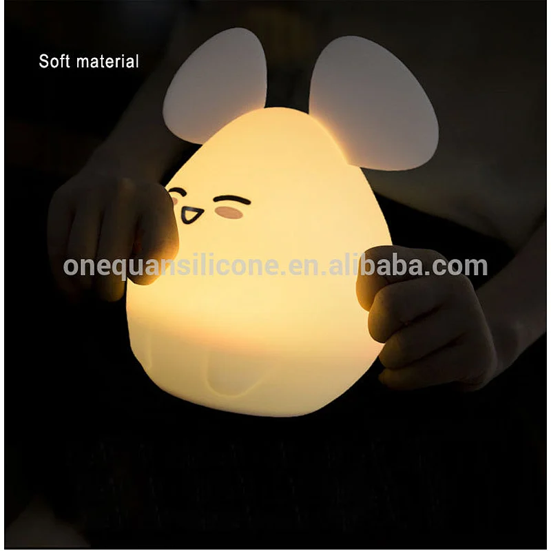 Cute animal shape silicone led night light for Christmas gift