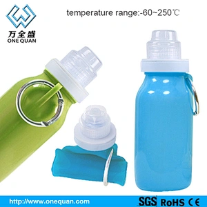 BPA Free Foldable Silicone Collapsible and Portable Water Bottle for Travel and Sports