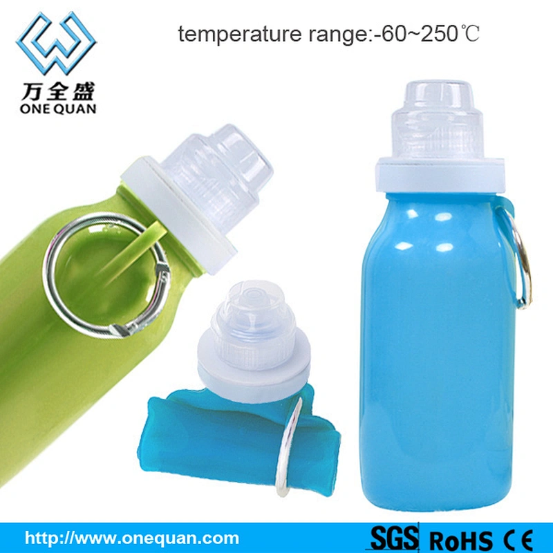 BPA Free Foldable Silicone Collapsible and Portable Water Bottle for Travel and Sports
