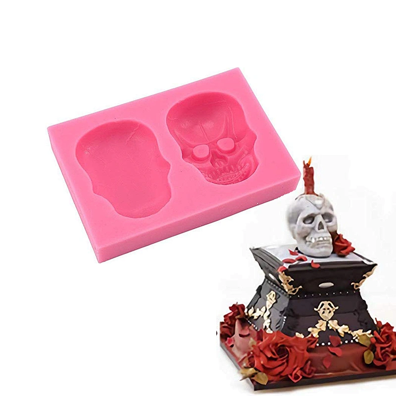 Halloween Chocolate Mold Silicone 3D Skull Shape Mold Cupcake Decoration
