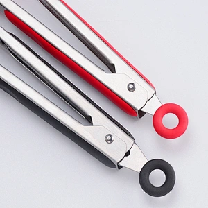 BBQ Non-stick Clip Food Tongs Stainless Steel Salad Tongs