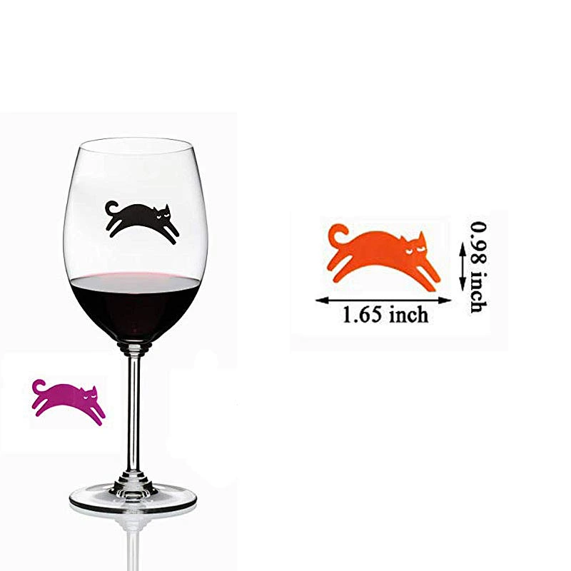 Mustache Shape 6pcs Silicone Wine Glass Identifier Reusable Glass Markers