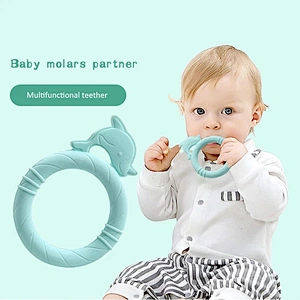 Baby Teething Toy Easy to Hold Silicone Teether Baby Molar Stick Anti Eating Hands