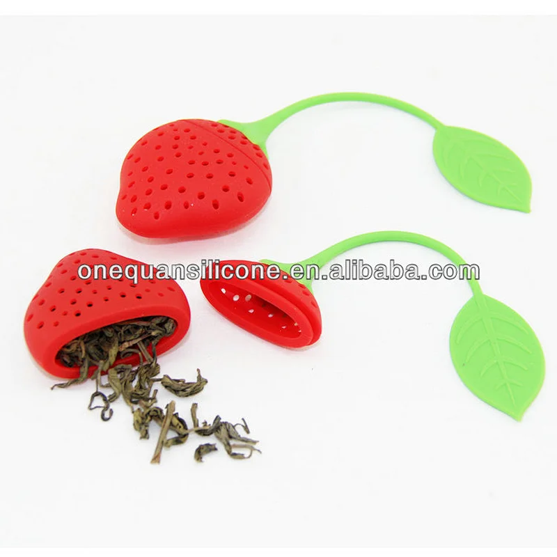Lemon & Strawberry Loose Leaf Cute Animal fruit Food Grade Silicone Tea Infusers Gift for tea lovers Strainer