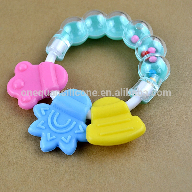 Hot Sale! 1Pcs Rattle Rings Teethers Silicone Baby Teether Massager Infant Training Tooth Cute Toddler Bell Toys Mordedor De Sil
