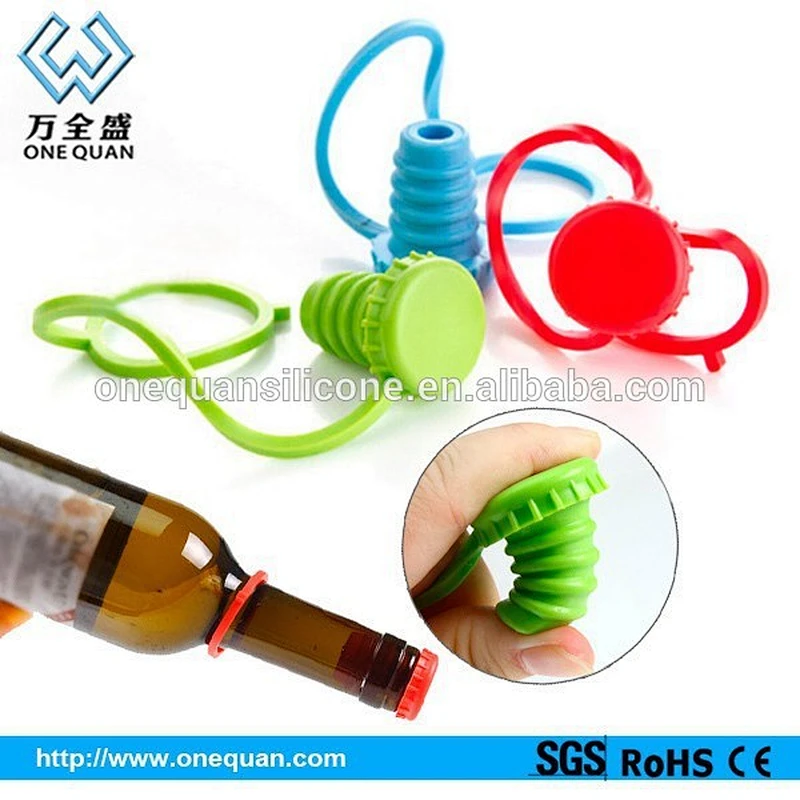 Factory custom silicone wine cork bottle stopper bar accessories win stopper