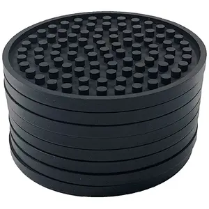 Silicone Anti Skidding Anti Scalding Reusable Attractive Style Cork Desk Coaster for Drink Silicone Round Shape Insulating Mat