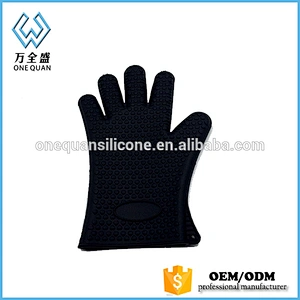 High Quality Heat Resistant Silicone Bbq Glove With Fingers Insulated