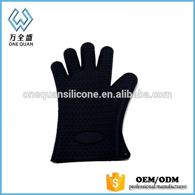 High Quality Heat Resistant Silicone Bbq Glove With Fingers Insulated