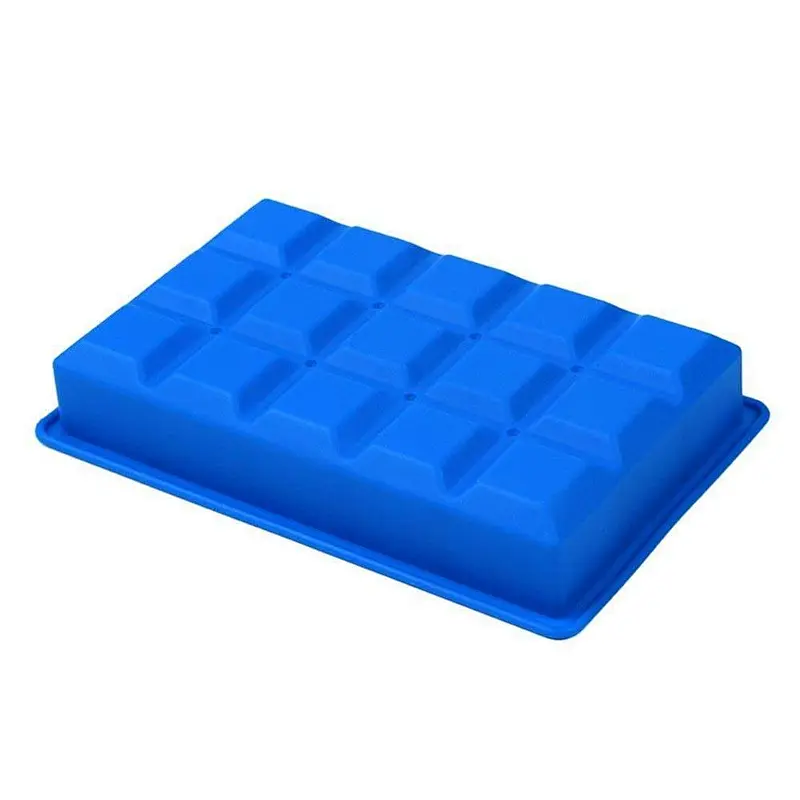 Bar Exclusive BPA Free Silicone Ice Tray 15 Cavity Square Ice Cube Mold Freeze Mould Ice Cream Maker for Drinks Beverage