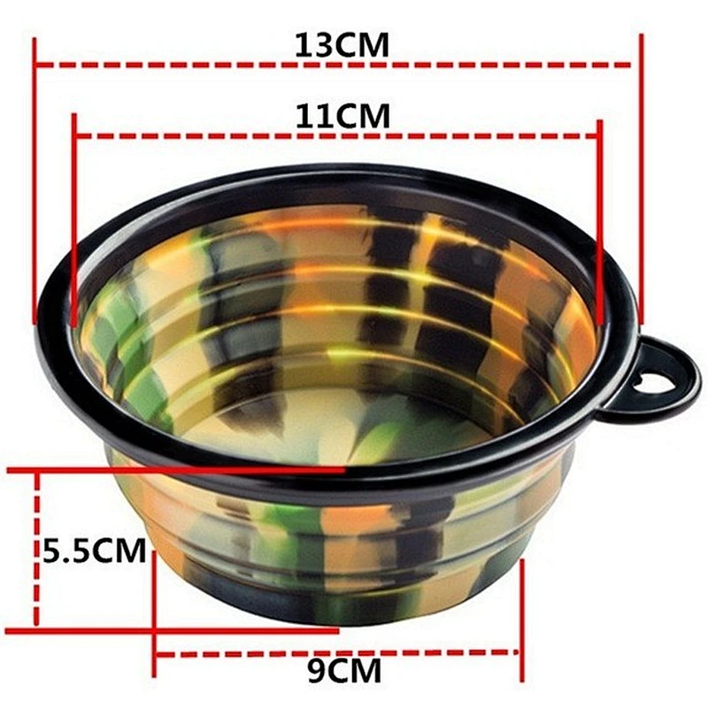 Silicone nonskid Pet Slow Feeding Bowl Feed Dish Collapsible Pet Feeder Bowls Portable Collapsible Pet Feeder Bowls