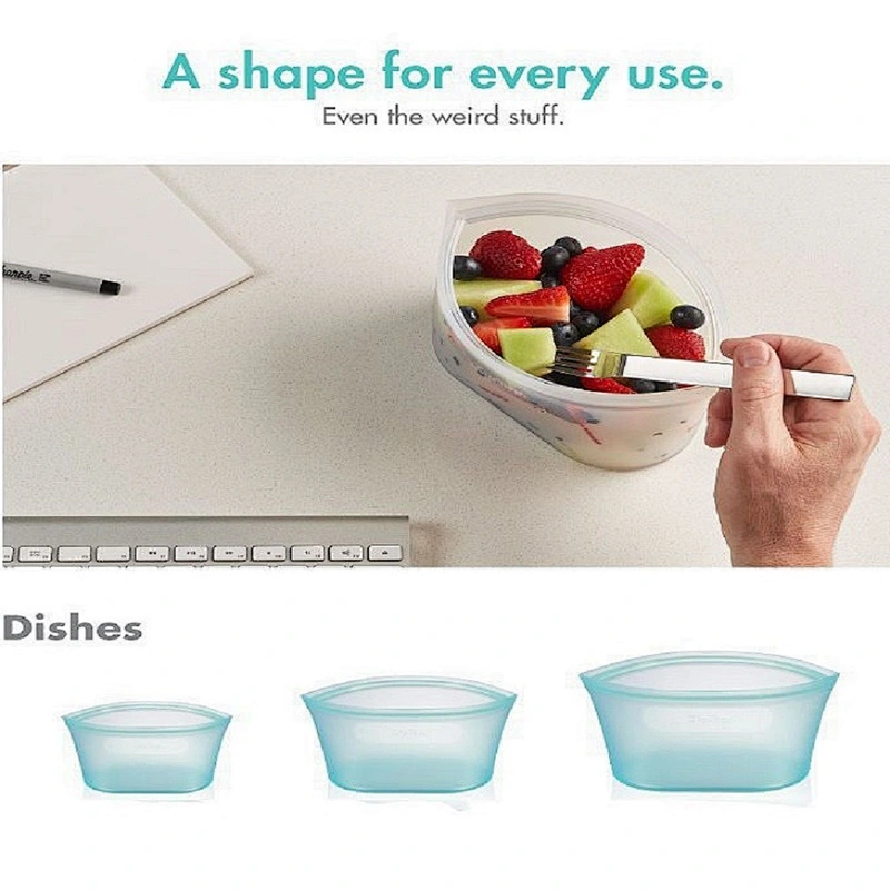 Silicone bpa free ecofriendly space saver vacuum  food storage bag
