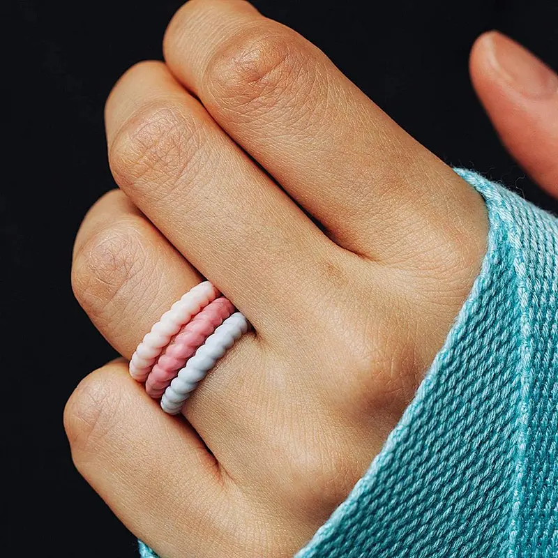 Men's Silicone Rubber Wedding Ring for Women's wedding non-toxic, skin safe