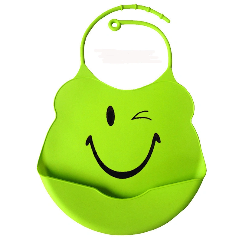 26x19.5 cm FDA BPA Free Waterproof Custom Printed Baby Feeding Bib with Pocket