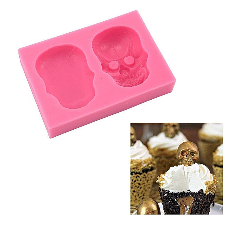 Halloween Chocolate Mold Silicone 3D Skull Shape Mold Cupcake Decoration