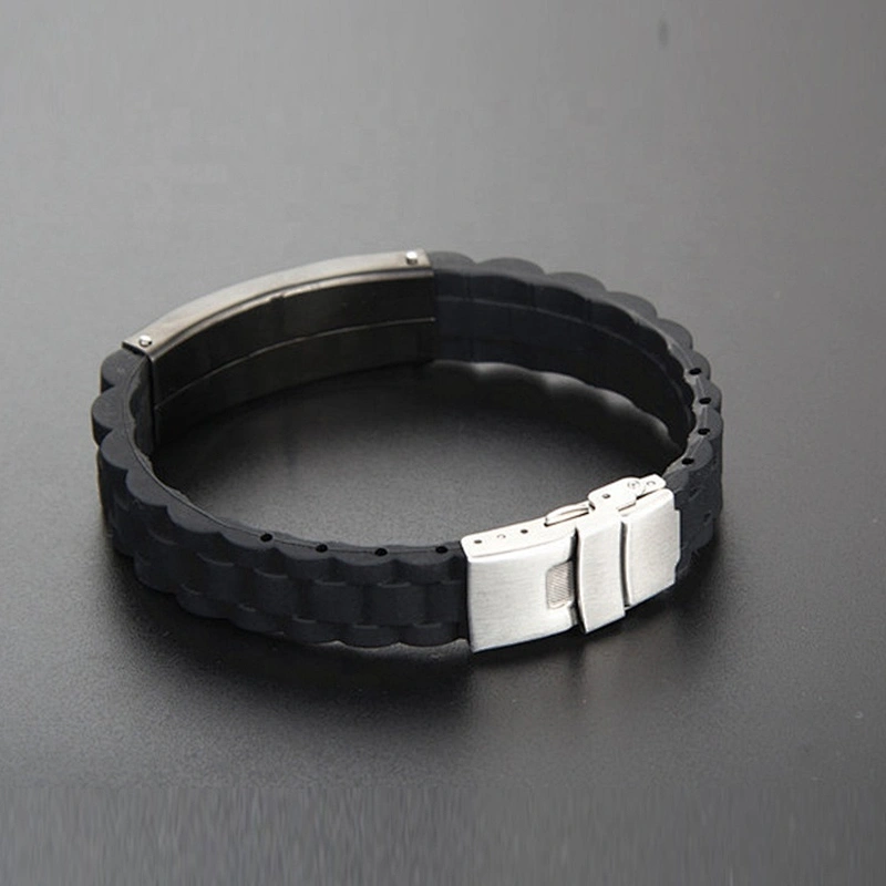 Hot Sale Printing Fashion Silicon Charm Hand Band , Custom Logo Sport Silicone Bracelet