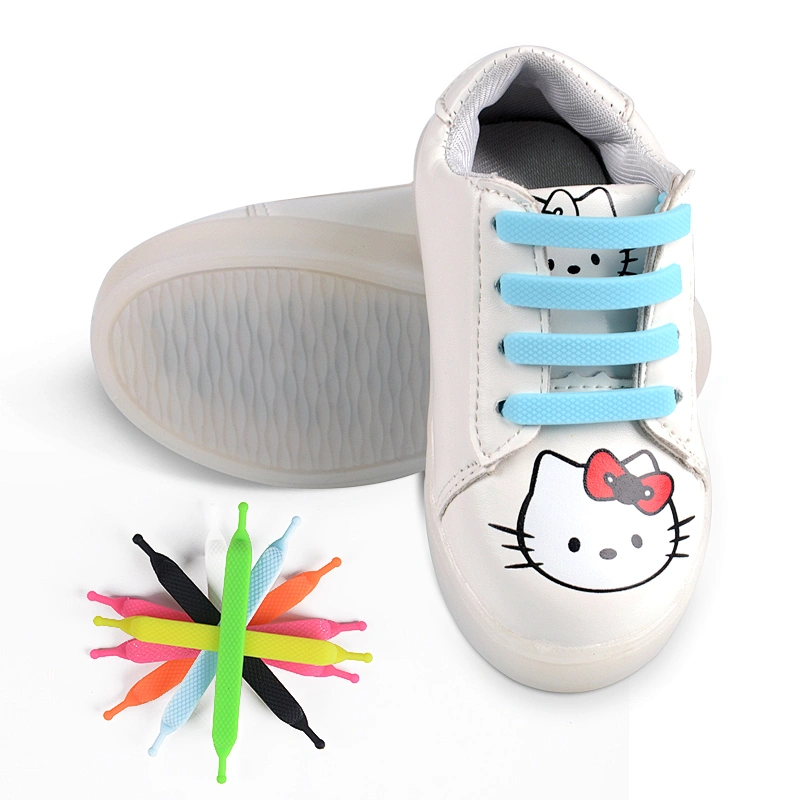 No Tie Food Grade Colorful Silicone Shoe Laces For Children