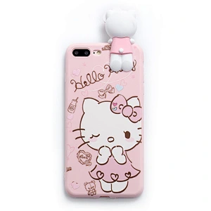 carton silicone phone case cute soft pink hello kitty carton girl mobile phone silicone case for phone 6 7 8