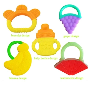 100% Food grade baby teether toys,silicone baby teether