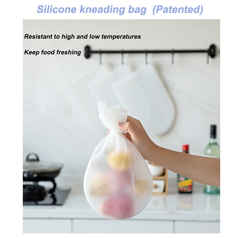 Kneading Dough Bag Baking Accessories Cooking Pastry Soft Silicone Kneading Dough Flour-mixing Bag Kitchen Baking Tool - White