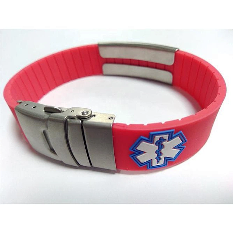 Wide Silicone Bracelet Bangles Silver Bracelet adjustable