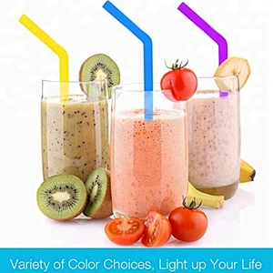 Eco Friendly Better Life Reusable Silicone Drinking Straws Extra Long Flexible Straws With Cleaning Brushes