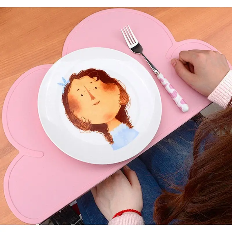 Silicone Non Slip Placemat for Kids Baby Toddlers  BPA Free Placemats Set
