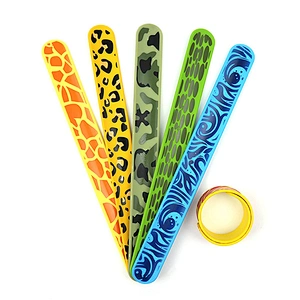 manufacture reflective slap band with QR code,silicone kids slap bands