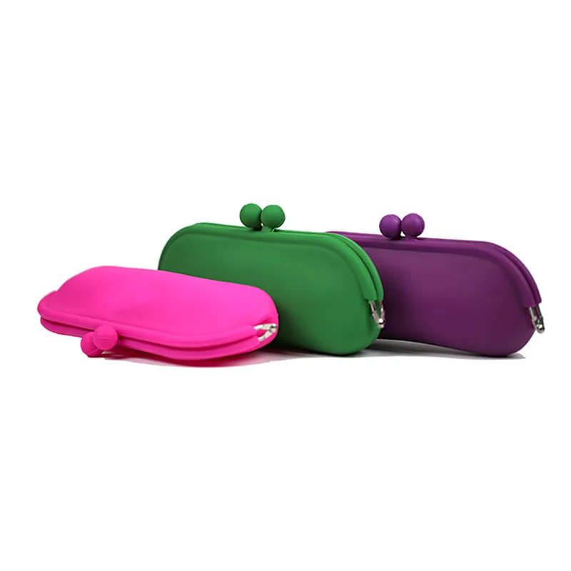 Washable Durable Silicone Glasses Bag Silicone Pencil Box For Travel