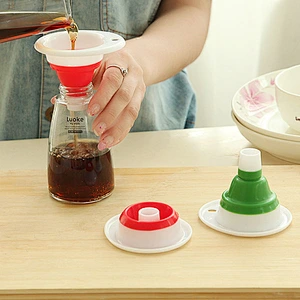 Wholesale Mini Silicone Hopper Food Grade Collapsible Oil Funnel