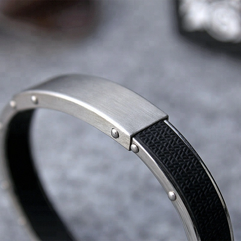 Black Stainless Steel Therapy Health Emergency Medical Alert ID Bracelets Customs Engraving