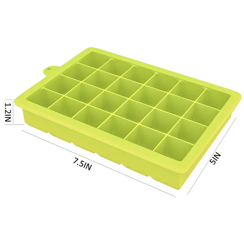 Silicone Ice Cube Trays Silicone Food Storage Ice Bucket 24 Cavity Square Ice Mould