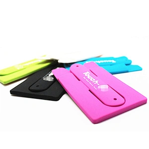 creative customized silicone card holder for mobile phone with 3m sticker