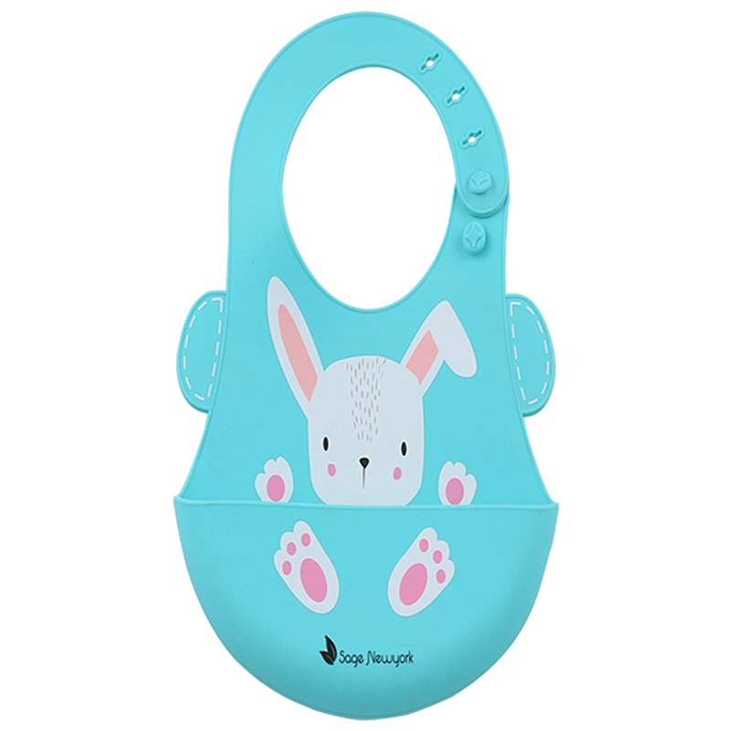 30 X21 cm Silicone Oem Baby Silica Gel Bib with Catcher