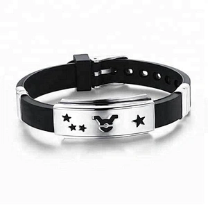 Unique custom silicone stainless steel bracelet Sport ID wristband