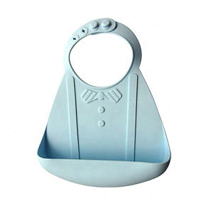 Soft Waterproof Silicone Baby Bib with Food Catcher Baby Silicone Bib