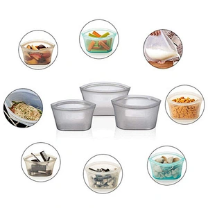 Custom logo FDA Freezer food grade sealable reusable fresh silicone food storage bag