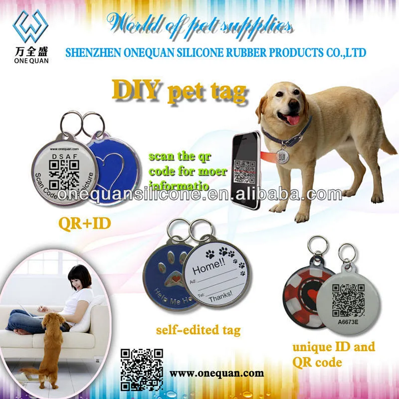 QR Code Smart Round Coated Metal Tag and Ring
