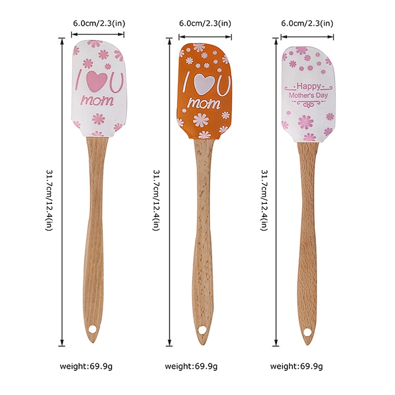 Kitchen Baking Products DIY Funny Cake Scraper with wooden handle
