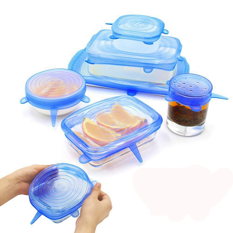 Hot selling 6pcs Silicone Food Wraps Seal Cover for Outdoors Elastic Food Covers