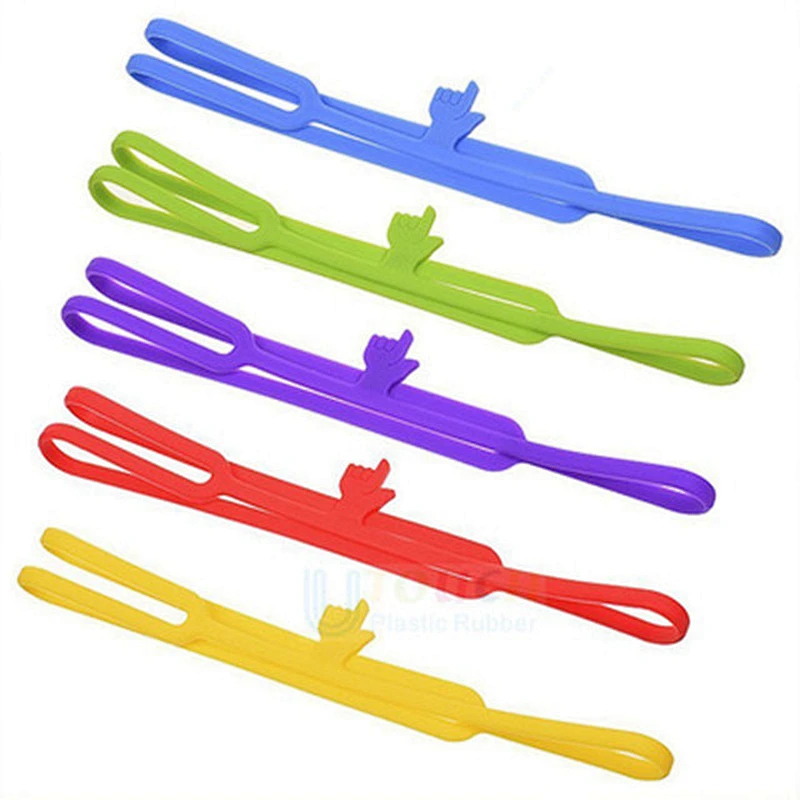 Promotional fashional 3d elastic Silicone bookmark with finger design