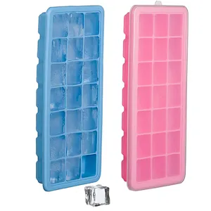 Factory Silicone Ice Cube Tray With Lid For Making Grand Square Pattern Ice