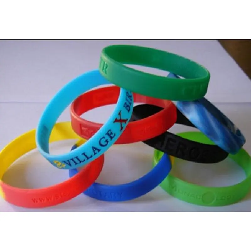 promotional Custom silicone bracelet rubber wrist band ink filled wristband with cheap price