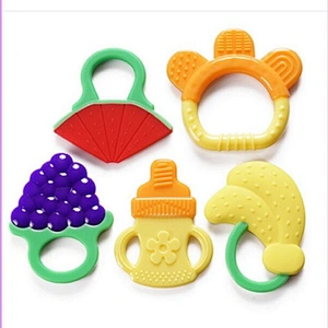 OEM rainbow silicone beads baby toy teether