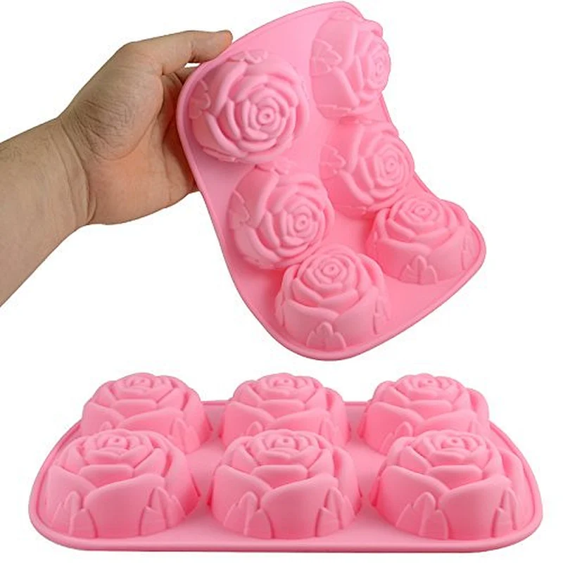 Silicone Muffin Pan Cupcake Set - Mini 6 Cups Muffin Tin, Nonstick BPA Free Food Grade Silicone Molds