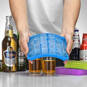 Silicone Ice Cube Trays Silicone Food Storage Ice Bucket 24 Cavity Square Ice Mould