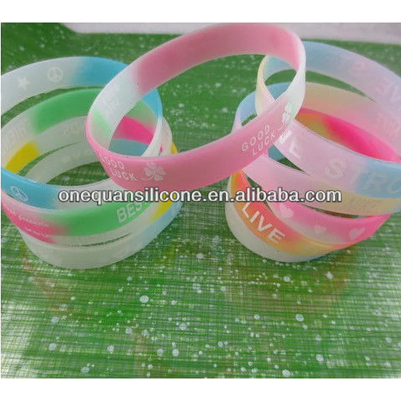 Glow in the dark silicone wristbands ,kids safety bracelet