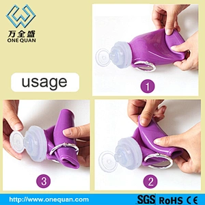 BPA Free Foldable Silicone Collapsible and Portable Water Bottle for Travel and Sports