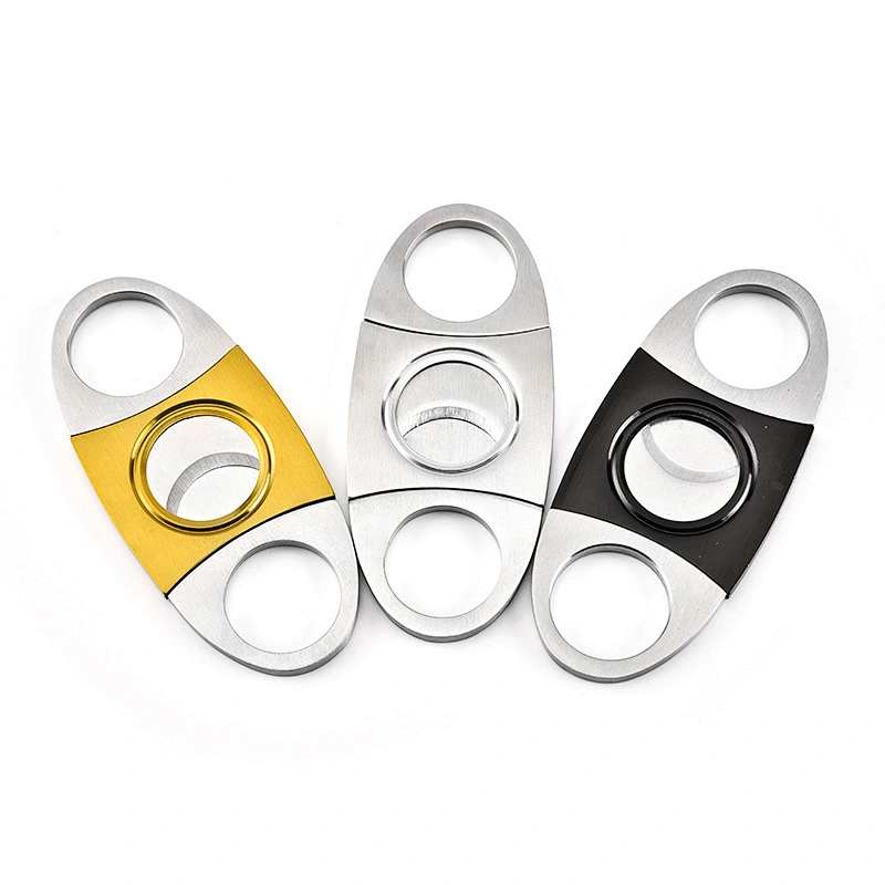 Factory Hot Sale Stainless Steel High Quality Metal Cigar Cutter Hand Cutter Thin nogap Cutter Hardness